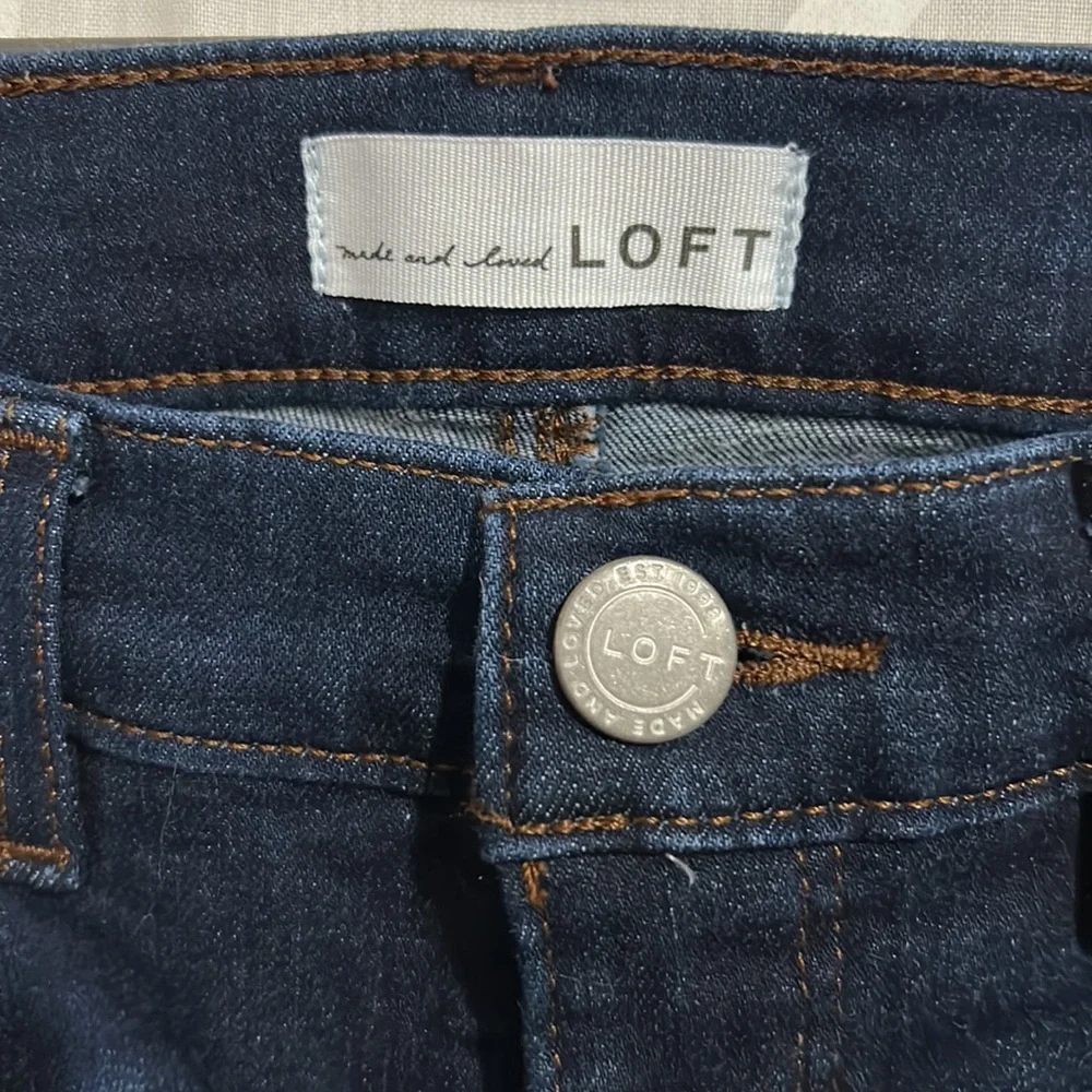 Loft, Blue, Dark Wash, High Rise, Skinny Jeans, Size 4 - Picture 4 of 6